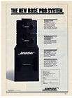 Bose Pro System Audio PA Vintage Print Ad 1984