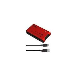  All in One USB 2.0 Frosted Surface Memory Card Reader (Red 