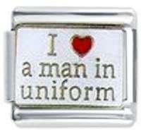 LOVE A MAN IN UNIFORM Police Navy Army Italian Charm [250]  