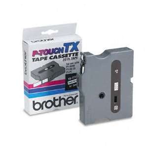  Brother Model TX 2111 Black On White Tape, 1/4in. x 50ft 