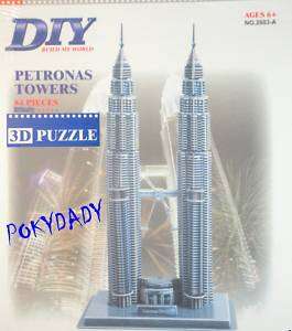 3D PUZZLE PETRONAS TWIN TOWERS assemble educational  