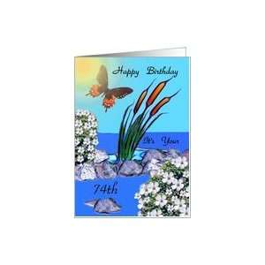  Birthday ~ Age 74th ~ Reeds & Butterfly Card Toys & Games
