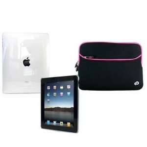 Shell Cover + Pink Sleeve Carrying Case for iPad 1 Wifi 3G 16 32 64 GB 