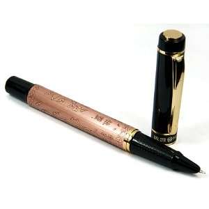 NEW 3d 8 Horse Deep Bronze Black Mib F 18kgp Fountain Pen with Push in 