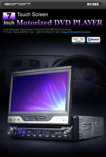 In Dash Car Motorized TV LCD 1Din CD DVD Player D1302  