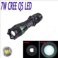 CREE LED 7W Q5 Bulb High Power Flashlight Zoom Torch SA 9 +18650 
