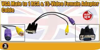 VGA HD 15 pin to RCA Composite S Video mini din 4 pin Cable Adapter TV 