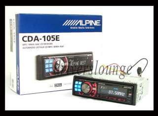 Alpine CDA 105E CD  WMA USB iPod iPhone IMPRINT Ready Car Headunit 