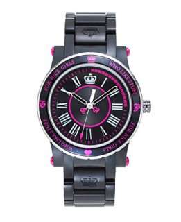Juicy Couture Watch, Womens HRH Black Plastic Bracelet 1900725   All 