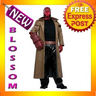   Hellboy Hell Boy Superhero Fancy Dress Halloween Plus Costume  