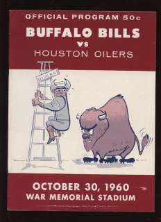 1960 AFL Program Houston Oilers @ Buffalo Bills EXMT  