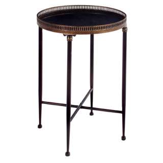 Round Black Metal Accent Table  