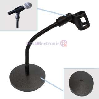 New Desk Microphone Stand Holder w/ Mic Clip and Tube  