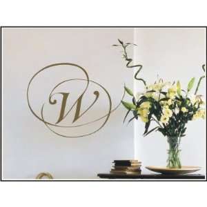  Script Monogram Wall Decal Size 28 H, Color Eggplant 