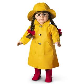 NEW American Girl Mollys Slicker & Rain Hat Rain Coat Retired Winter 