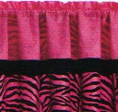 8PC Pink Zebra Animal Print Flocking Curtain Set Bed in a Bag  