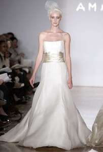 AUTHENTIC Amsale A490 Sydney Light Ivory Silk Aline Couture Bridal 