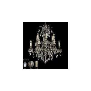   Chandelier in Antique Silver with Clear Strass Teardrop crystal Home