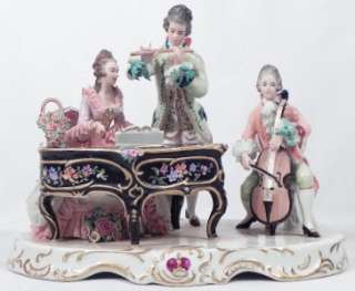 Antique German Porcelain Figurine Group Mozart Trio  