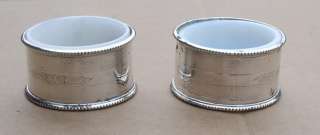 ANTIQUE PAIR SILVER PLATE w MILK GLASS LINERS SALTS FINELY CHASED (NO 