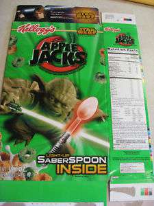 Kelloggs Apple Jacks w/ Star Wars Yoda Cereal Box 2006  