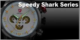 Shark Blue Men Round Dial LED Date Alarm Sport Watch  