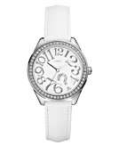    GUESS Watch, Womens White Leather Strap G75960L customer 