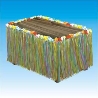 9ft Tropical Party Grass Flower Table Skirt MULTI COL  