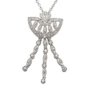  Sterling Silver Art Deco Chandelier Necklace Jewelry