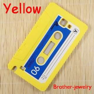 Yellow Cassette Tape Silicone Case Cover for Samsung Galaxy Note i9220 