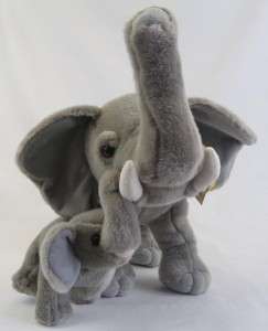 16 Aurora Plush Mama Elephant Baby Calf Toy Animal NEW  