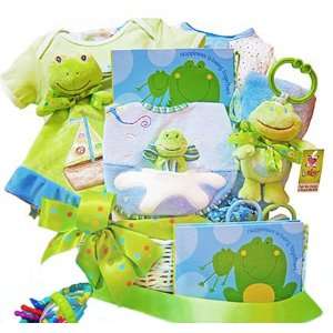  Froggy Fun Baby Shower Gift Basket for Boys Baby