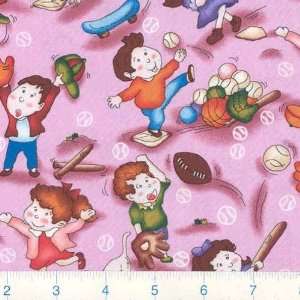   Childs Play Softball Pink Fabric By The Yard Arts, Crafts & Sewing
