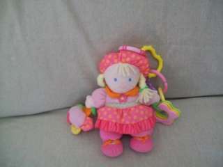 CARTERS SOFT DOLL ACTIVITY CRINKLE RINGS BRIGHT PINK EC  