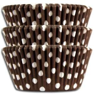  Brown Polka Dot Baking Cups, Greaseproof 500 Pack 