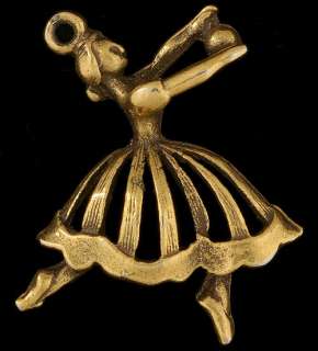 Vintage charm Vermeil Gold Wash BALLET DANCER  