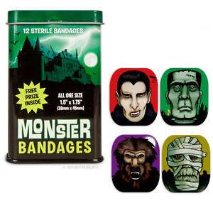 New Universal Monster Bandages Band Aids Dracula Mummy  