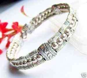 Tibet Silver Jewlry Bead Bangle Bracelets  