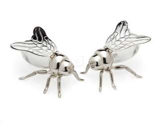 SILVERPLATED BEE SALT AND PEPPER SHAKER SET  