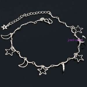 charm moon star twist chain bead anklet ankle bracelet  