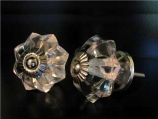 clear glass bi fold doorknobs cabinet knobs set of four