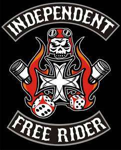 Independent Biker Free Rider TShirt +Free Patch/ Pin  
