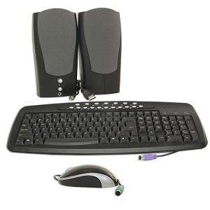 Multimedia Keyboard Combo, PS/2 Mouse, Stereo Speakers  
