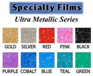 glitter film in pink purple silver gold blue and red