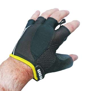 Fingerless Glove Summit Cycle Mitt Black/Yellow Med  