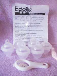   On TV SET of 6 EGGIES Hard Boil Eggs Without the Shell (B51)  