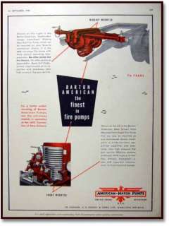  is an original 1947 print advertising for American Marsh Fire Pumps 