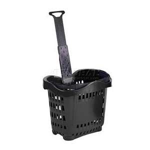  Rolling Plastic Hand Basket 43 Liter Black