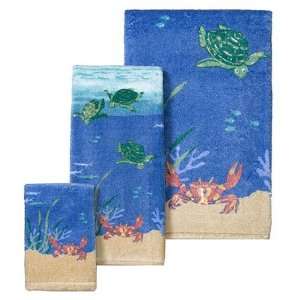   Turtle Crab nautical TOWEL SET washcloth hand bath 