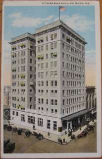 1920 Postcard Citizens Bank Building Tampa, Florida FL  